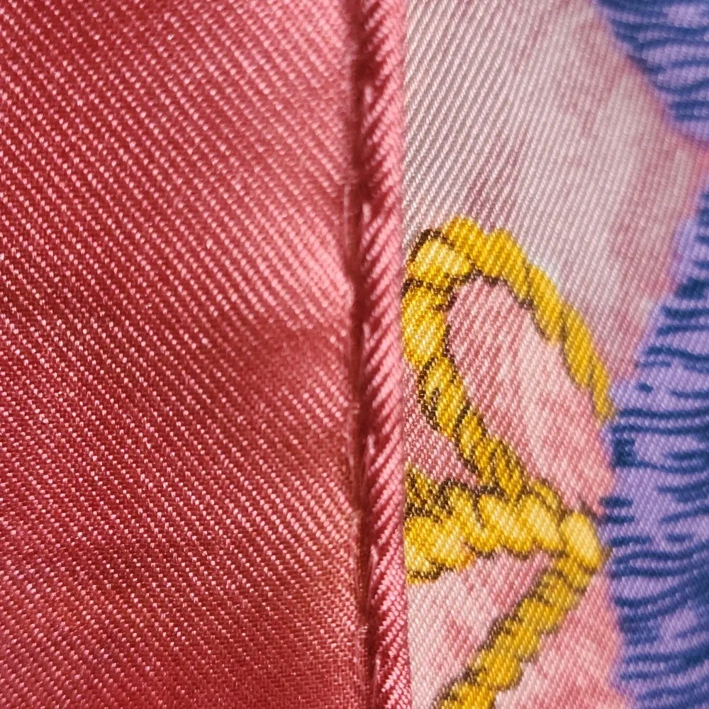Smithsonian Institution Scarf Silk Square Pink Gold 1992 Reproduction Japan